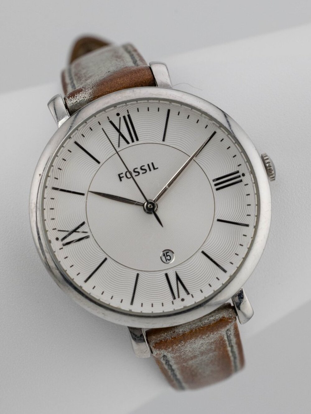 FOSSIL Jacqueline ES-3436 Silver Dial Quartz Analog Women's Watch Fresh Battery